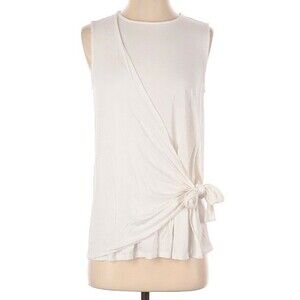 J. Jill Small Solid White Wrap Now Dress Plunge Business Blouse Shirt